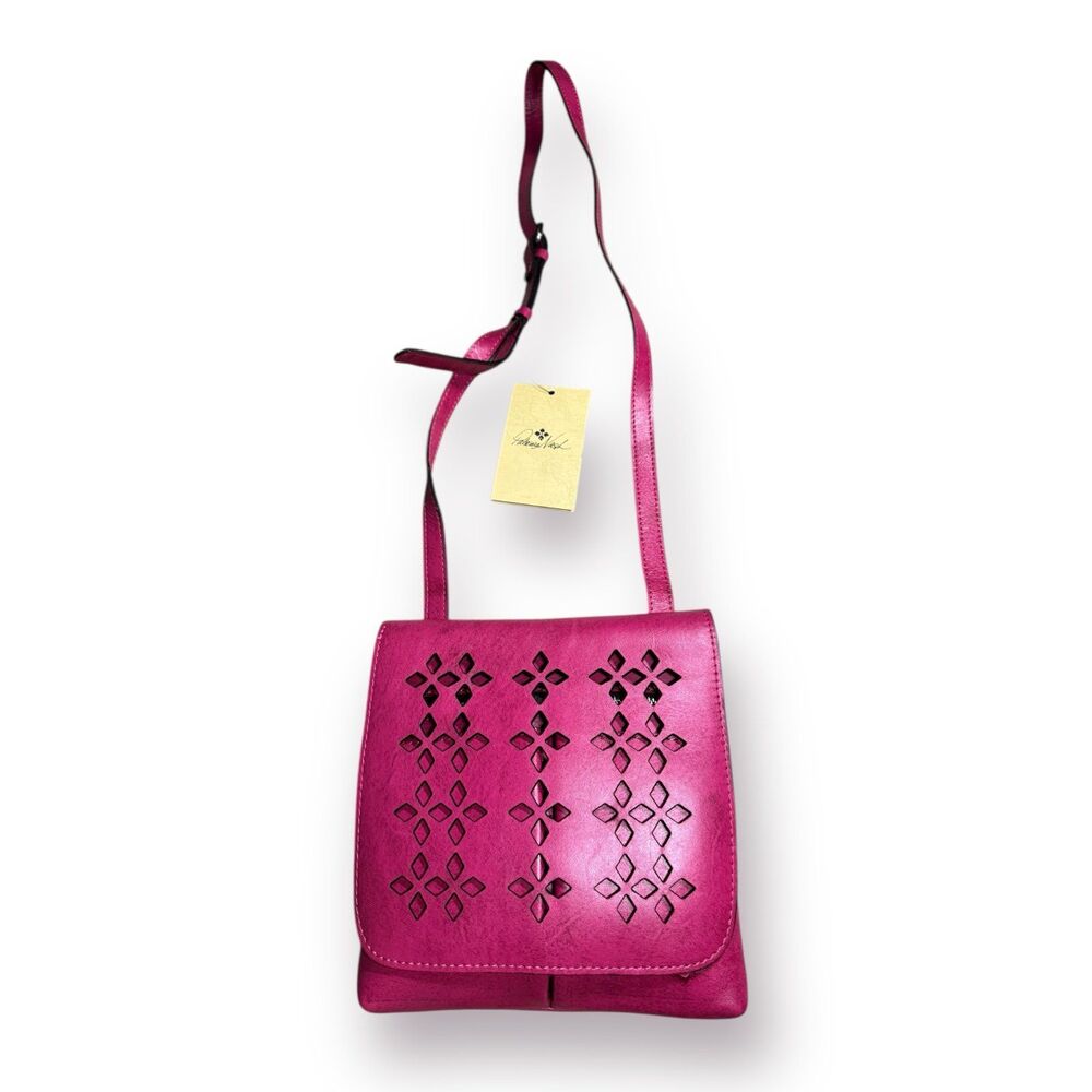 Patricia Nash Granada Leather Crossbody Bag Hot Pink Western Bag Boho Chic BNWT